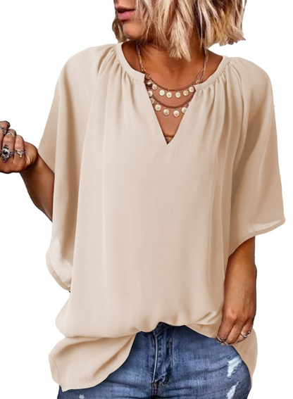 Women's Lightweight V Neck Flowy Blouse (Buy 3 Free Shipping)