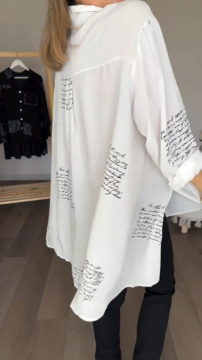 2024 New Letter Print Fashion Lapel Shirt (Buy 2 Free Shipping)