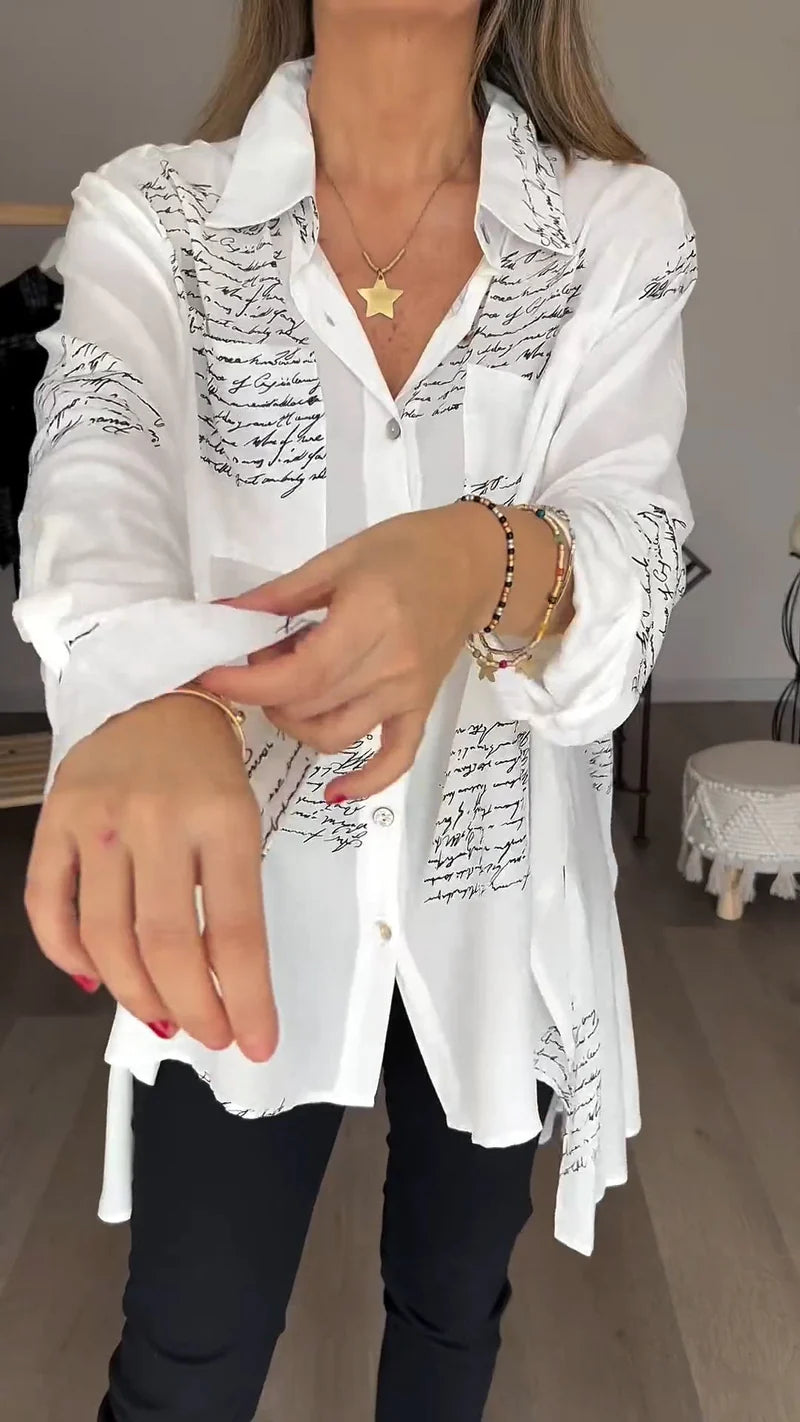 2024 New Letter Print Fashion Lapel Shirt (Buy 2 Free Shipping)