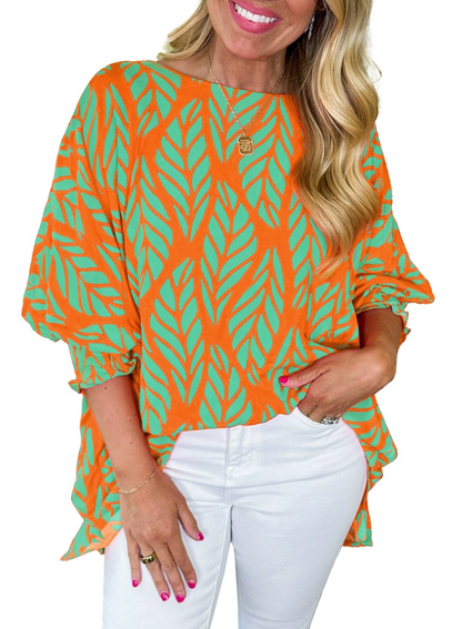 Women's Oversized Printed Flowy Blouse (Buy 2 Free Shipping)