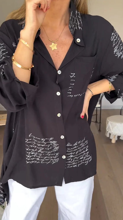 2024 New Letter Print Fashion Lapel Shirt (Buy 2 Free Shipping)