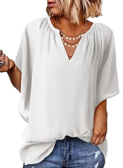 Women's Lightweight V Neck Flowy Blouse (Buy 3 Free Shipping)