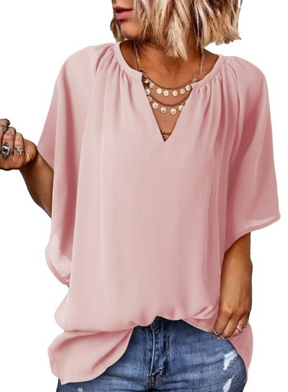 Women's Lightweight V Neck Flowy Blouse (Buy 3 Free Shipping)
