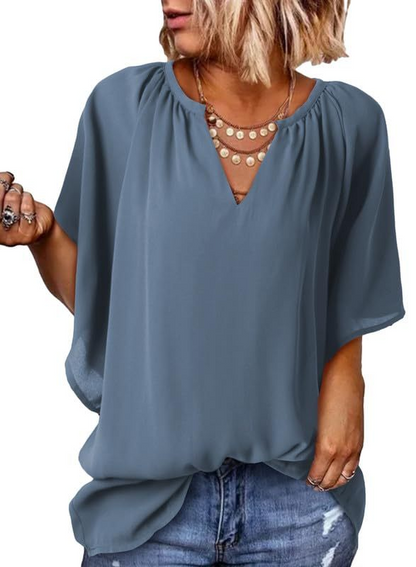 Women's Lightweight V Neck Flowy Blouse (Buy 3 Free Shipping)