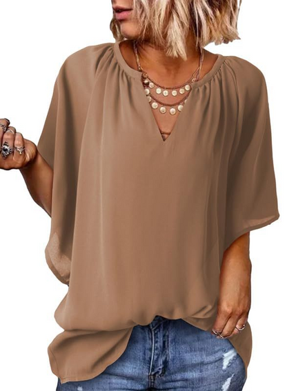 Women's Lightweight V Neck Flowy Blouse (Buy 3 Free Shipping)