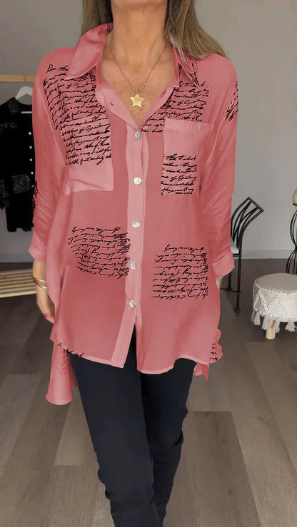 2024 New Letter Print Fashion Lapel Shirt (Buy 2 Free Shipping)