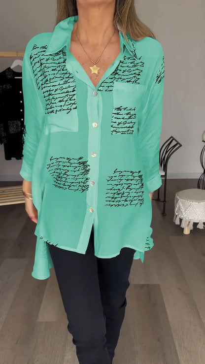 2024 New Letter Print Fashion Lapel Shirt (Buy 2 Free Shipping)