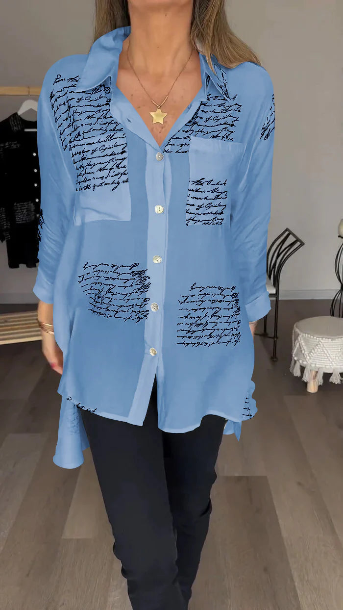 2024 New Letter Print Fashion Lapel Shirt (Buy 2 Free Shipping)