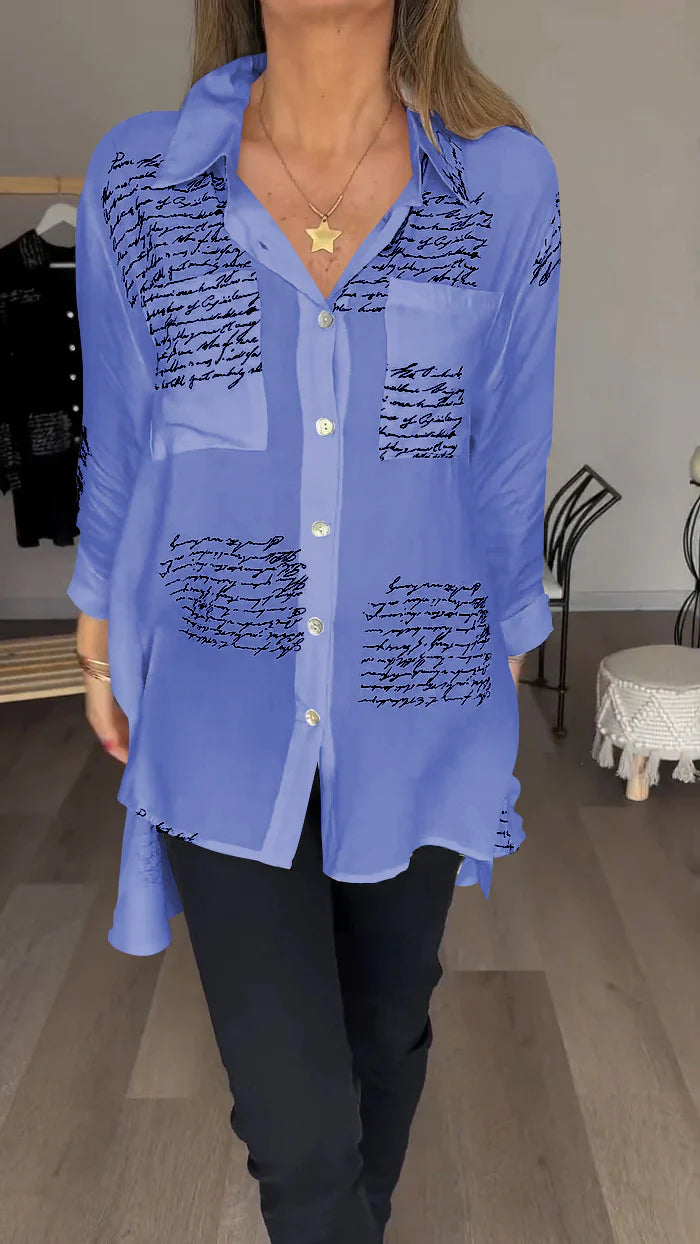 2024 New Letter Print Fashion Lapel Shirt (Buy 2 Free Shipping)