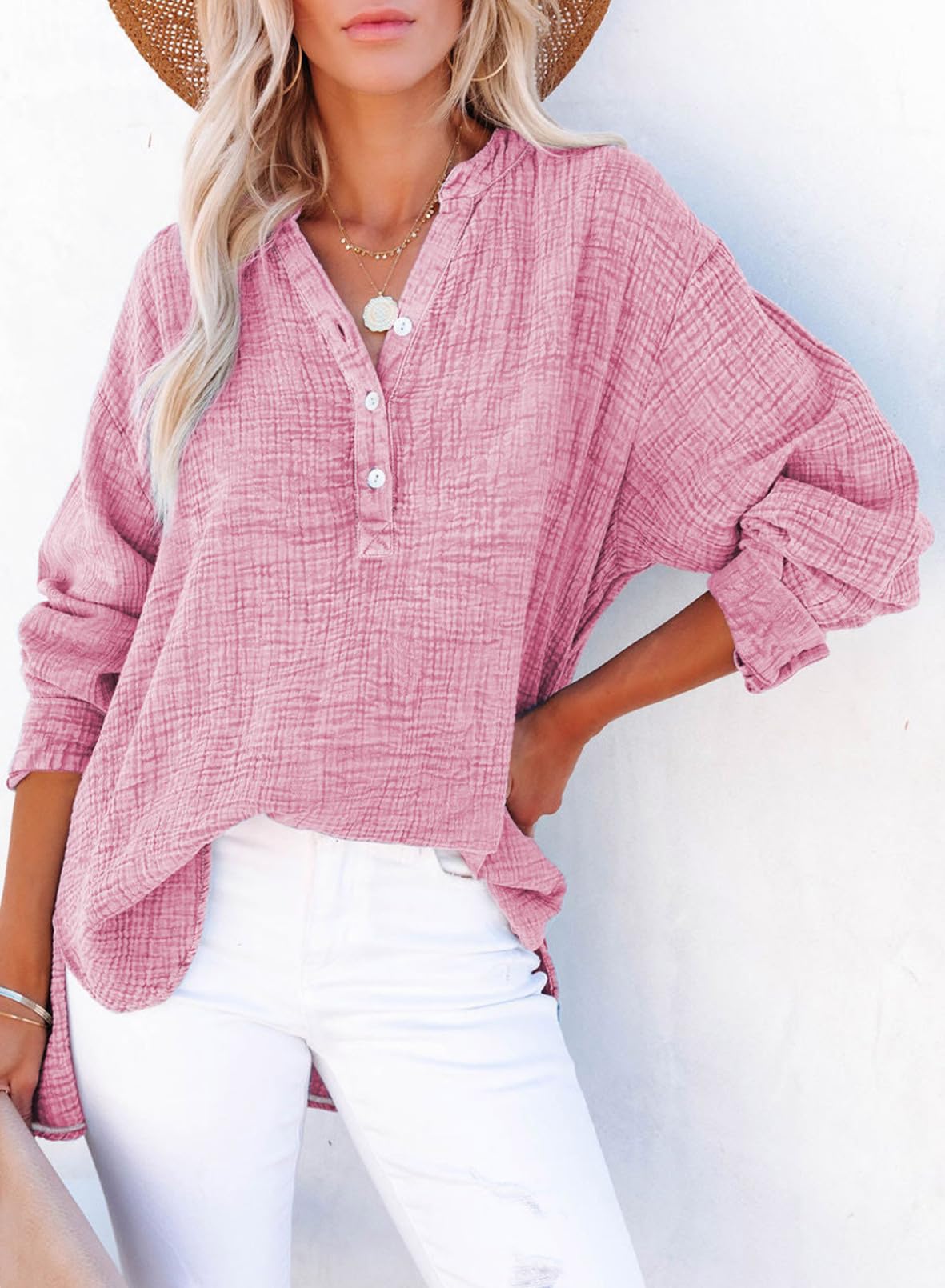 Women's Casual V-Neck Gauze Blouse (Buy 2 Free Shipping)