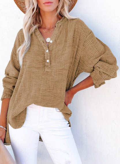 Women's Casual V-Neck Gauze Blouse (Buy 2 Free Shipping)