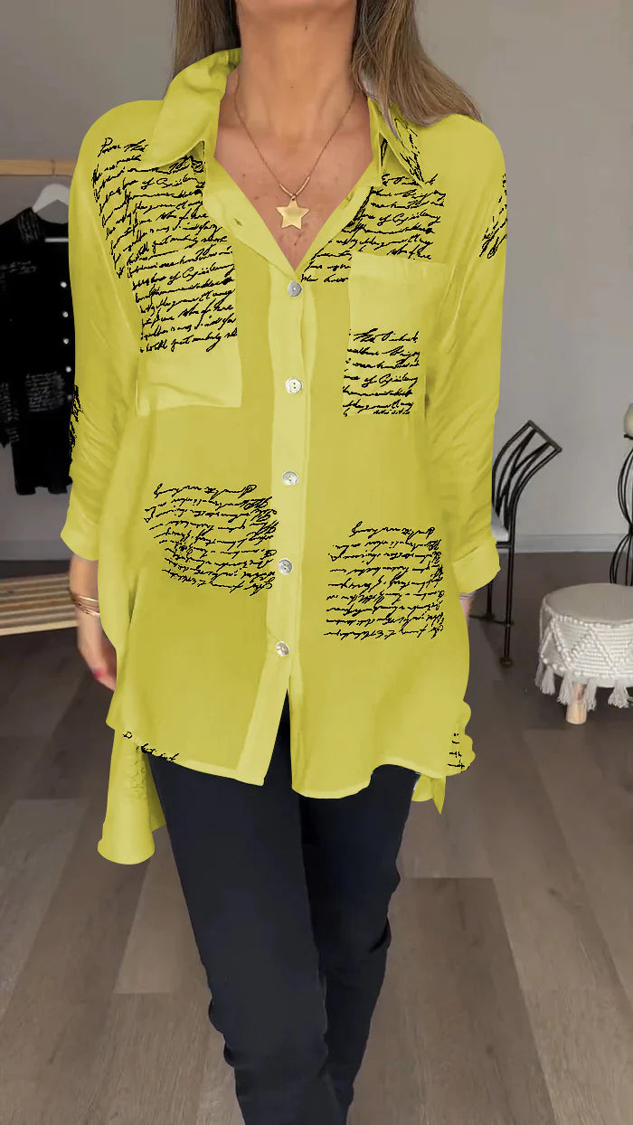 2024 New Letter Print Fashion Lapel Shirt (Buy 2 Free Shipping)