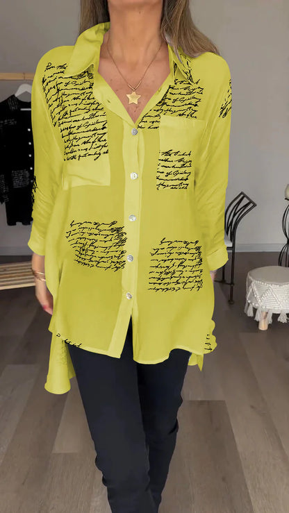 2024 New Letter Print Fashion Lapel Shirt (Buy 2 Free Shipping)