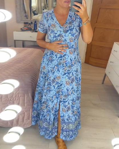 (💃Hot Sale - 43% OFF🔥)Floral print v-neck dress