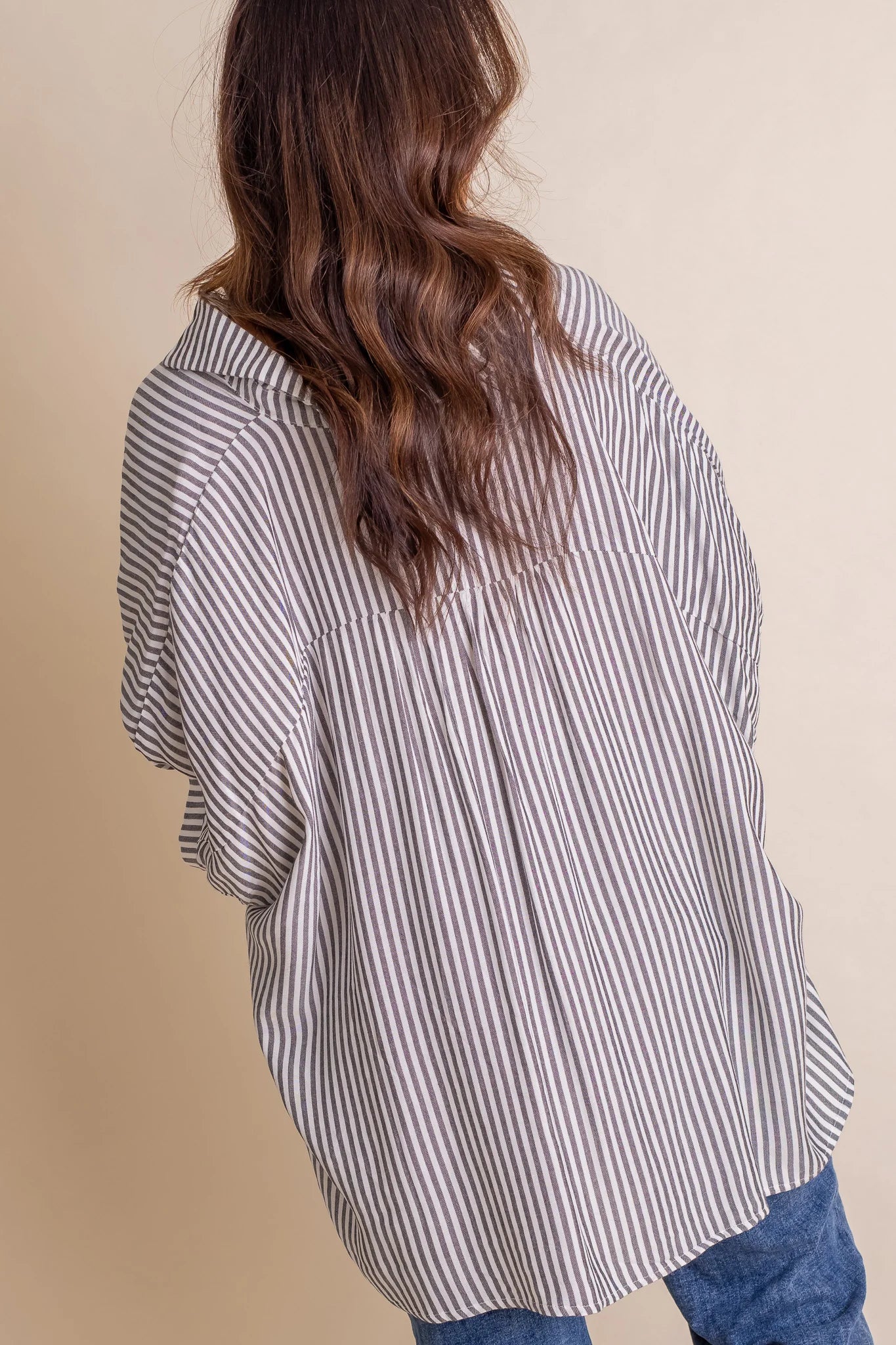 Women's Oversized Striped Button-down Shirt (Buy 2 Free Shipping)