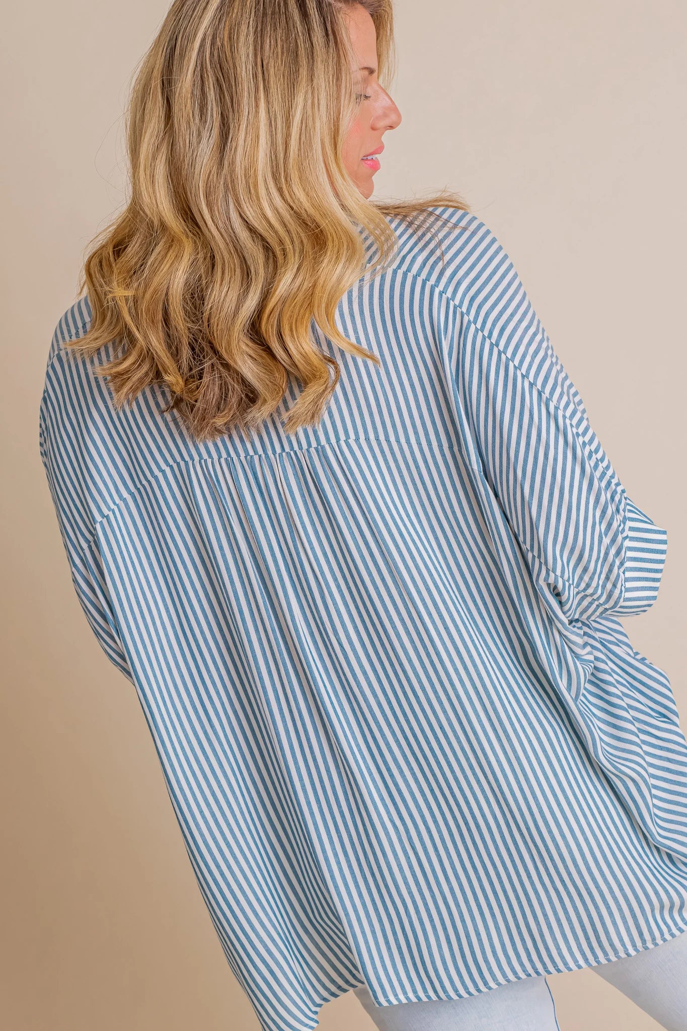 Women's Oversized Striped Button-down Shirt (Buy 2 Free Shipping)