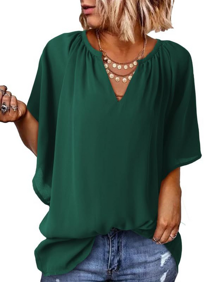Women's Lightweight V Neck Flowy Blouse (Buy 3 Free Shipping)