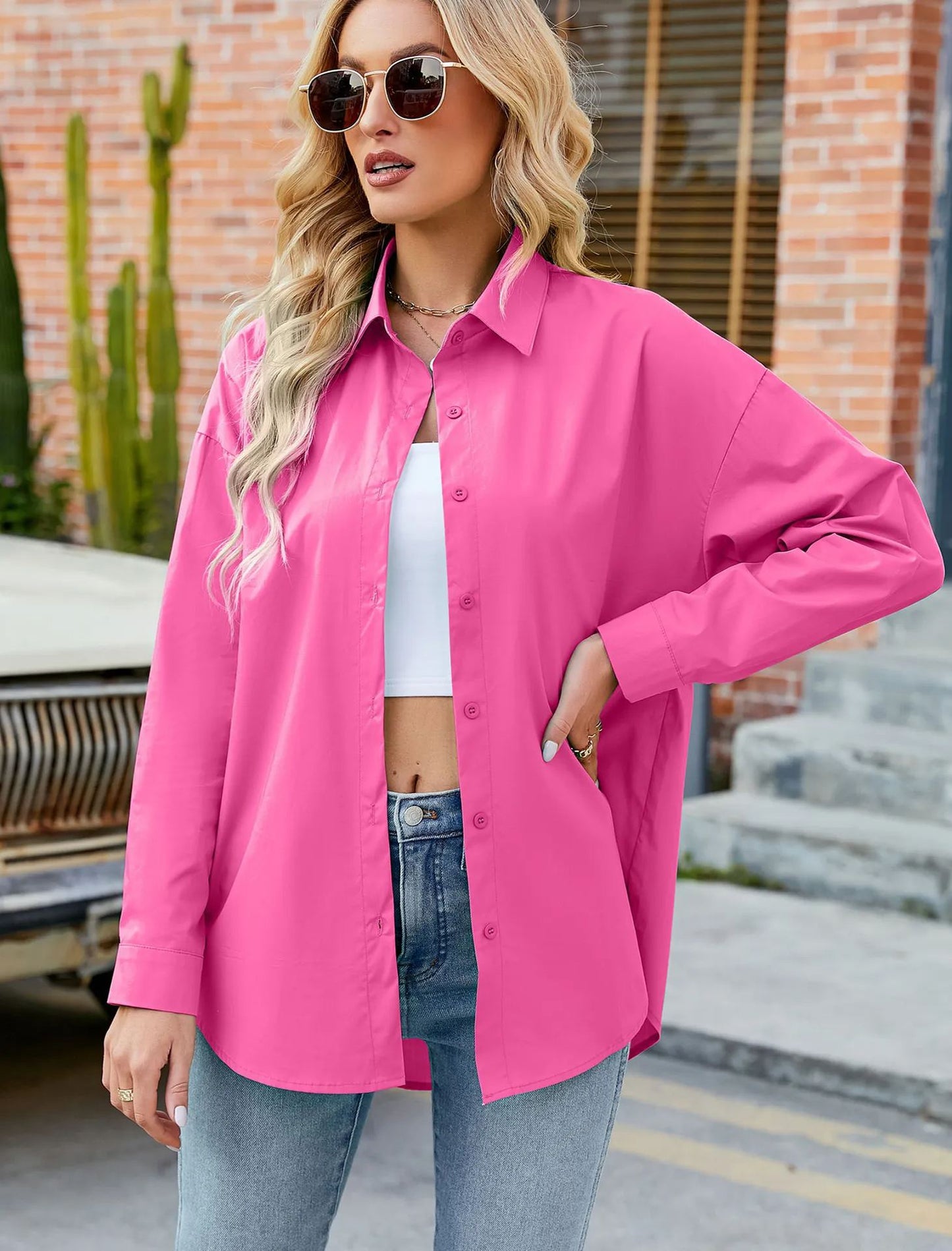 Women's Loose Casual Long Sleeve Shirt Cardigan