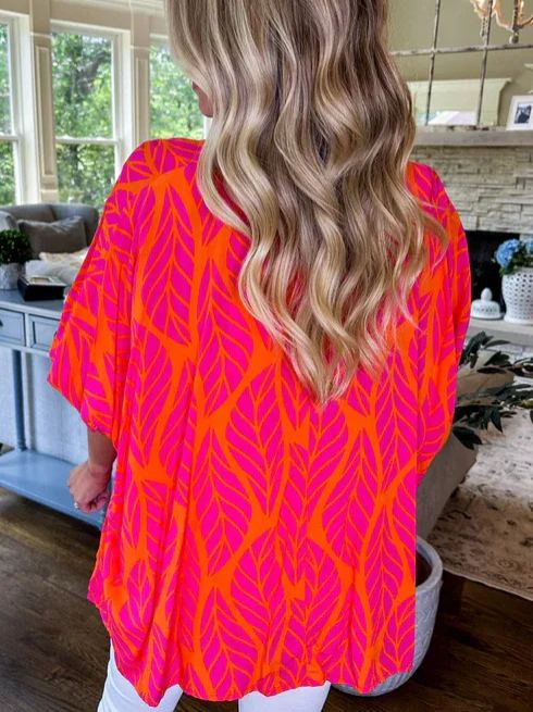 Women's Oversized Printed Flowy Blouse (Buy 2 Free Shipping)
