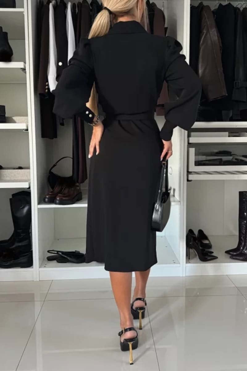 Women's Solid Color Elegant V-neck Dress